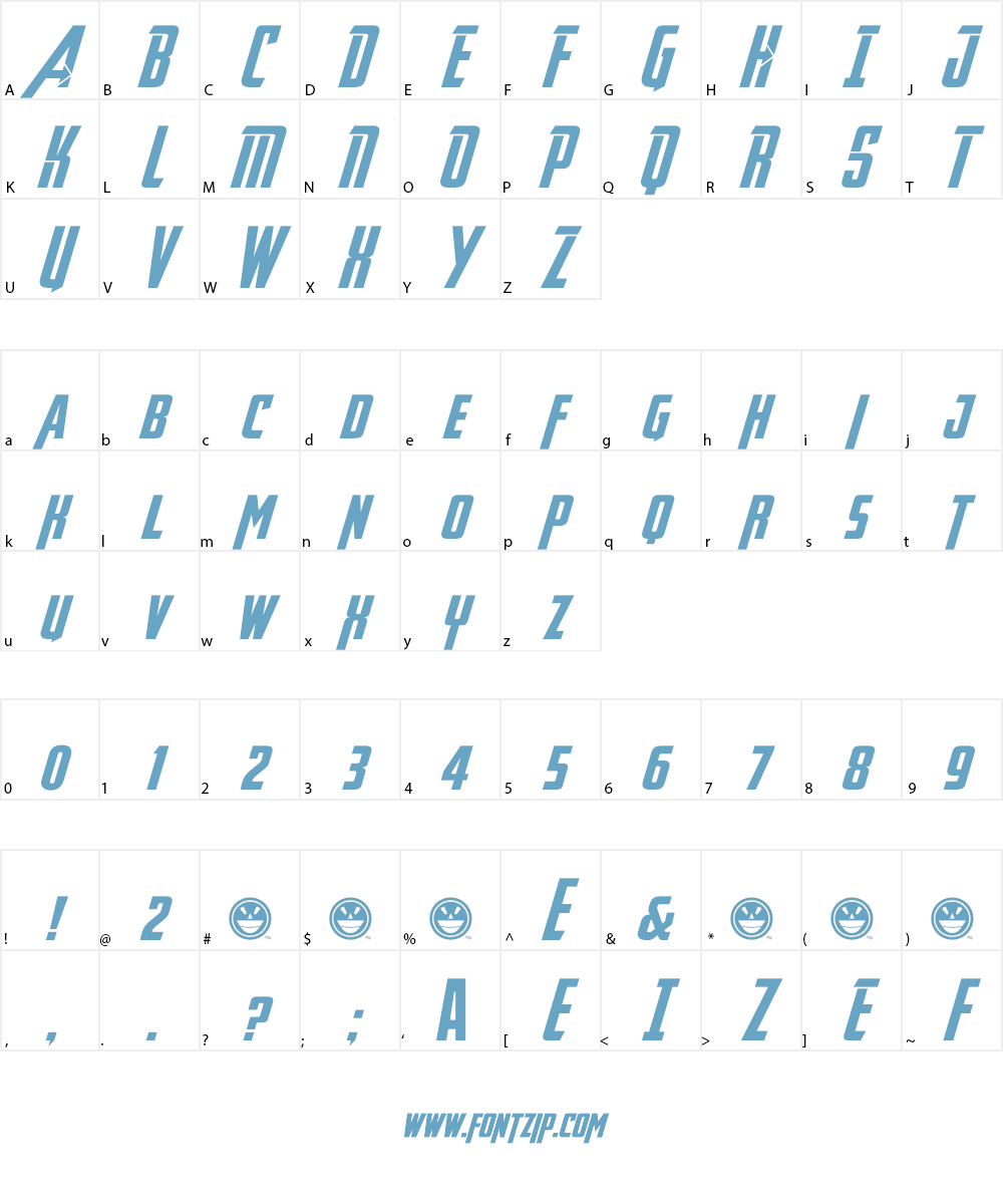Avengeance Font Character